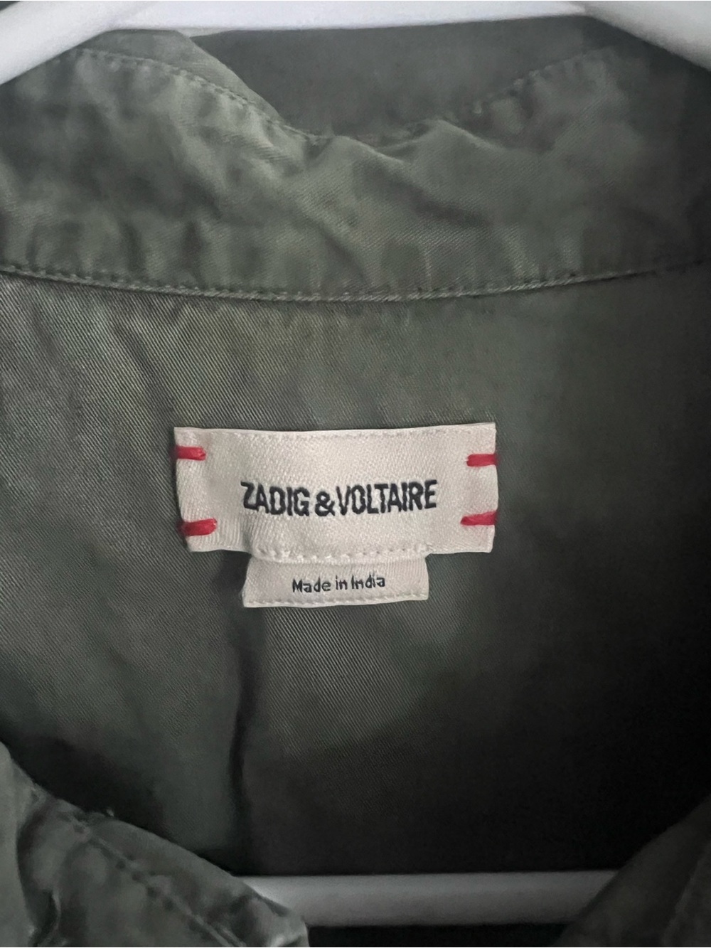 Zadig & Voltaire Taskal Grass Khaki Patch Military Shirt Jacket XS - Picture 11 of 12